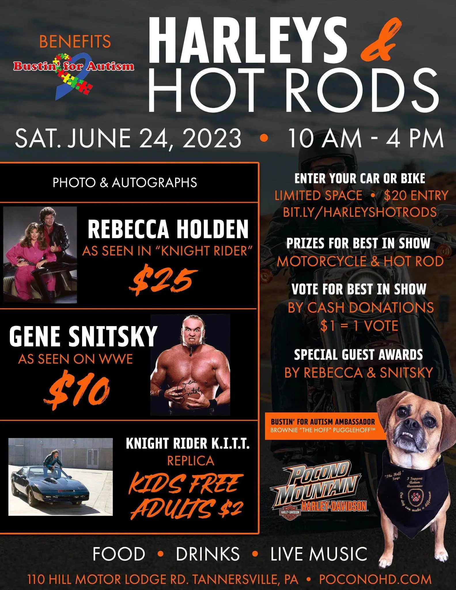 Harley & Hot Rods : Car & Bike Show to benefit Bustin' for Autism - June 24, 2023
